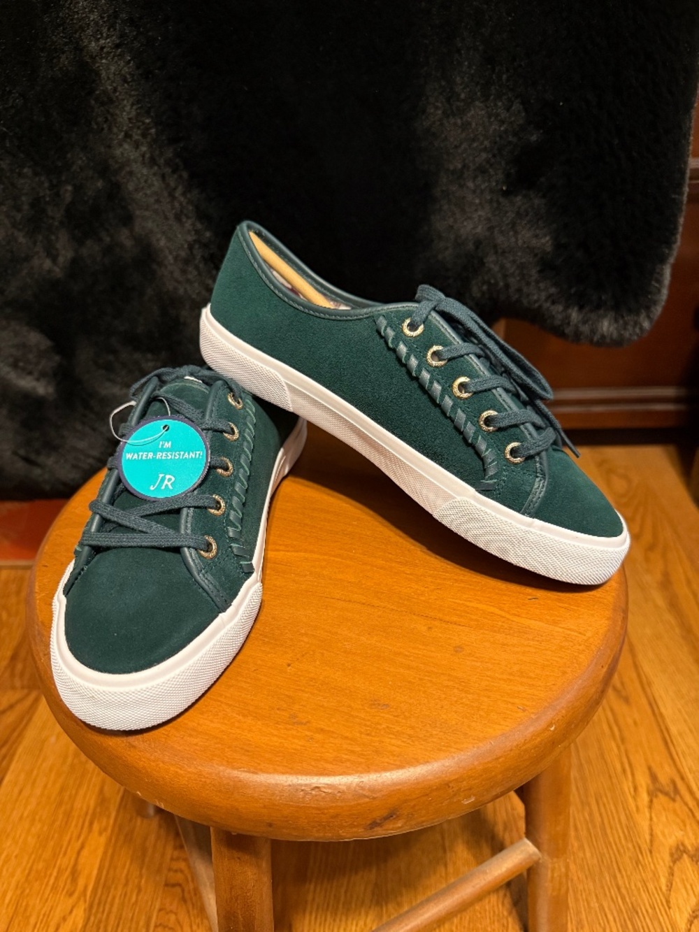 Jack Rogers green suede sneakers water resistant